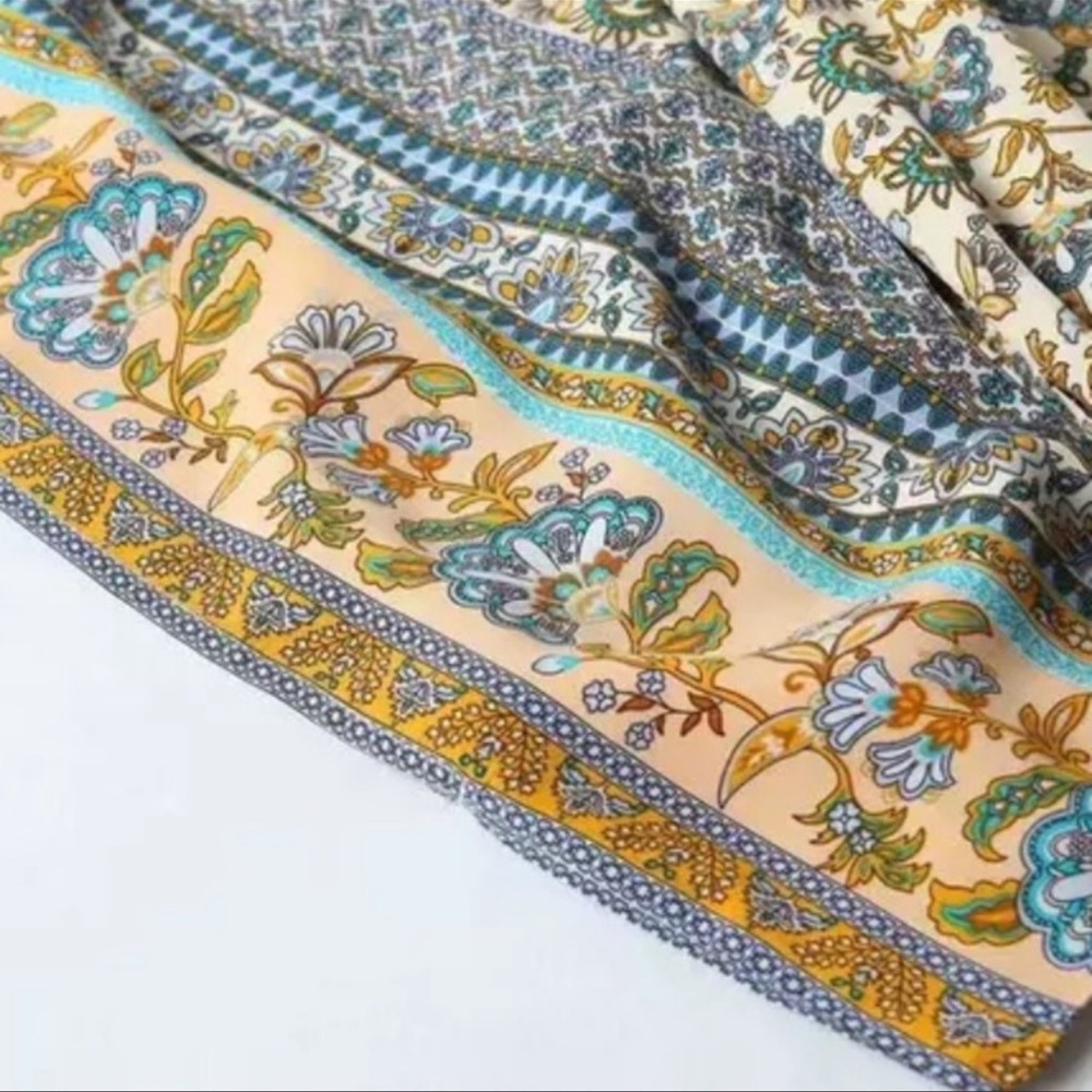 Heather Blue Whispy Print Kimono - Picture 7 of 9